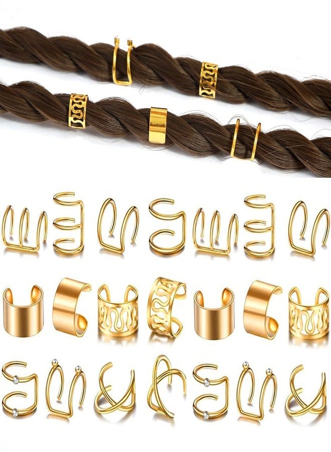 ASVNRES 12 Pcs Non-Piercing Ear Clip Beard Beads Cuffs Clip Hair, Gold Hair Braids Dreadlock, for Women Men Hair Accessories Styling Jewelry Tools - Image 5