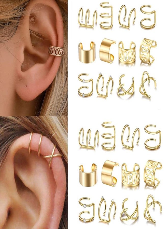 ASVNRES 12 Pcs Non-Piercing Ear Clip Beard Beads Cuffs Clip Hair, Gold Hair Braids Dreadlock, for Women Men Hair Accessories Styling Jewelry Tools - Image 3
