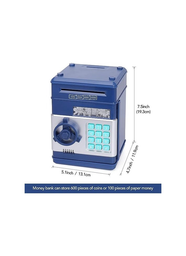 UKR - UKR Electronic Piggy Bank for Boys (4-11 Years) – Refasy Kids ATM Money Bank | Safe Coin Savings Box | Perfect Birthday Gift for Kids | Blue Electronic Money Bank - Image 1