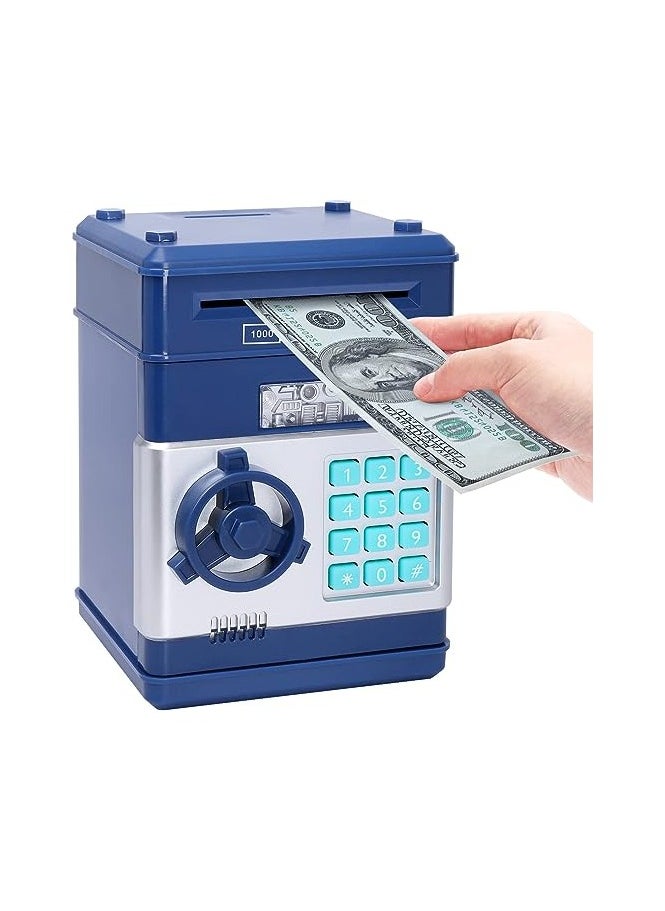 UKR - UKR Electronic Piggy Bank for Boys (4-11 Years) – Refasy Kids ATM Money Bank | Safe Coin Savings Box | Perfect Birthday Gift for Kids | Blue Electronic Money Bank - Image 1