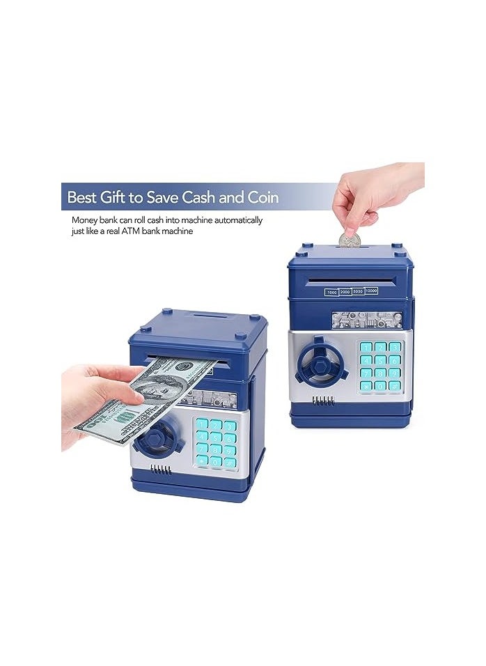 UKR - UKR Electronic Piggy Bank for Boys (4-11 Years) – Refasy Kids ATM Money Bank | Safe Coin Savings Box | Perfect Birthday Gift for Kids | Blue Electronic Money Bank - Image 1