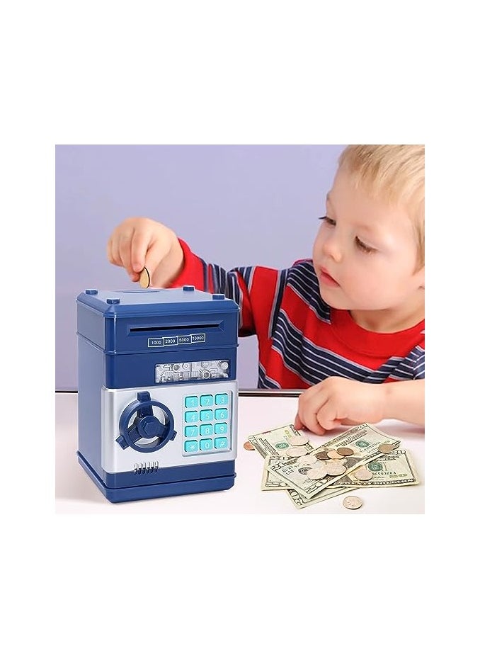 UKR - UKR Electronic Piggy Bank for Boys (4-11 Years) – Refasy Kids ATM Money Bank | Safe Coin Savings Box | Perfect Birthday Gift for Kids | Blue Electronic Money Bank - Image 1