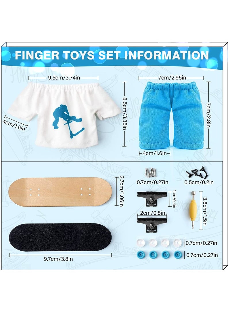 Finger Skateboard, Skateboard Accessories Tools Set, Mini Toys Kits, Doll Breakdance Mini Cloth Shoes, Pressure Gifts for Children Teens Adults, for Kids Party Favor - Image 2