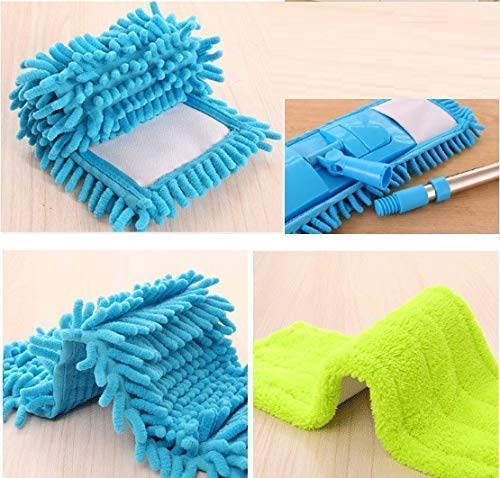 TETRIX Wet and Dry Cleaning Flat Microfiber Floor Cleaning Mop with Steel Rod Long Handle Dry Mop, Standard (Pack of 1 Piece, Multi-Colour) - Image 5