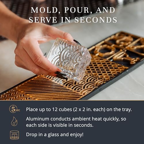 Ash Harbor Death & Co Clear Ice Cube Maker Design Tray - Craft Modern Bourbon & Cocktails in 5 Seconds - Whiskey Mold Cube Ice Stamp – Bartender Accessories - Old Fashion Cocktails by Ash Harbor X Death and Co - Image 4