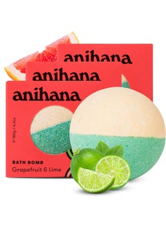 ANIHANA ANIHANA Bath Bombs with Coconut Oil, Paraben Free, Hand-Crafted Luxury Fizzers, Refreshing Grapefruit & Lime Scent, 6.3 oz Each, 3 Pack 