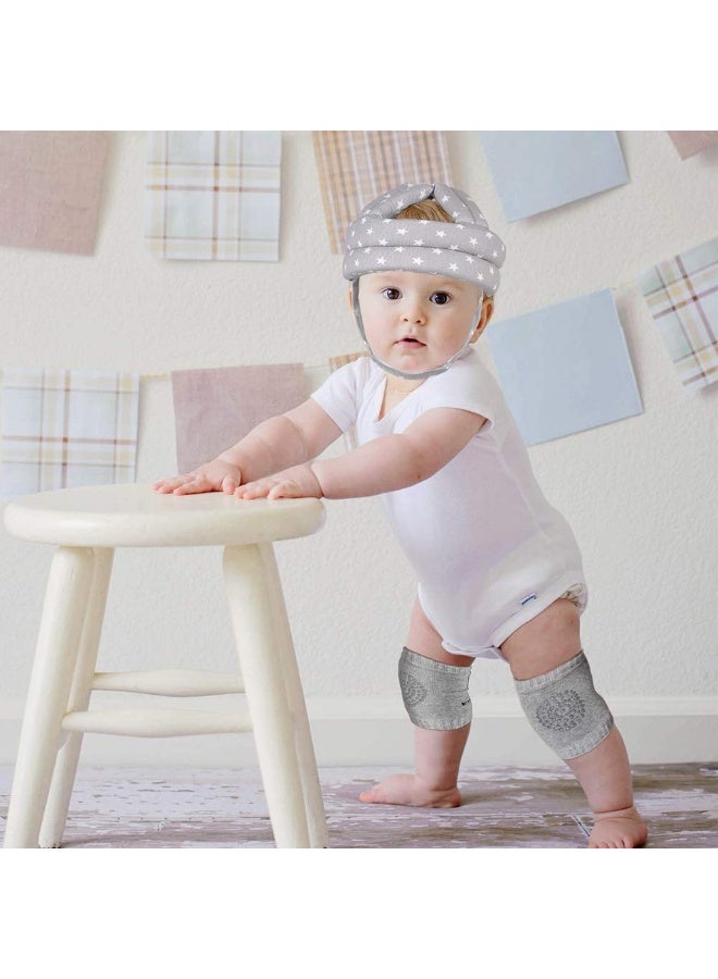 TORASO خوذة توراسو للأطفال، خوذة رأس للأطفال الرضع للزحف، واقي رأس مبطن، واقي رأس ناعم للأطفال الذين يتعلمون المشي، نجمة رمادية (1) - Image 4