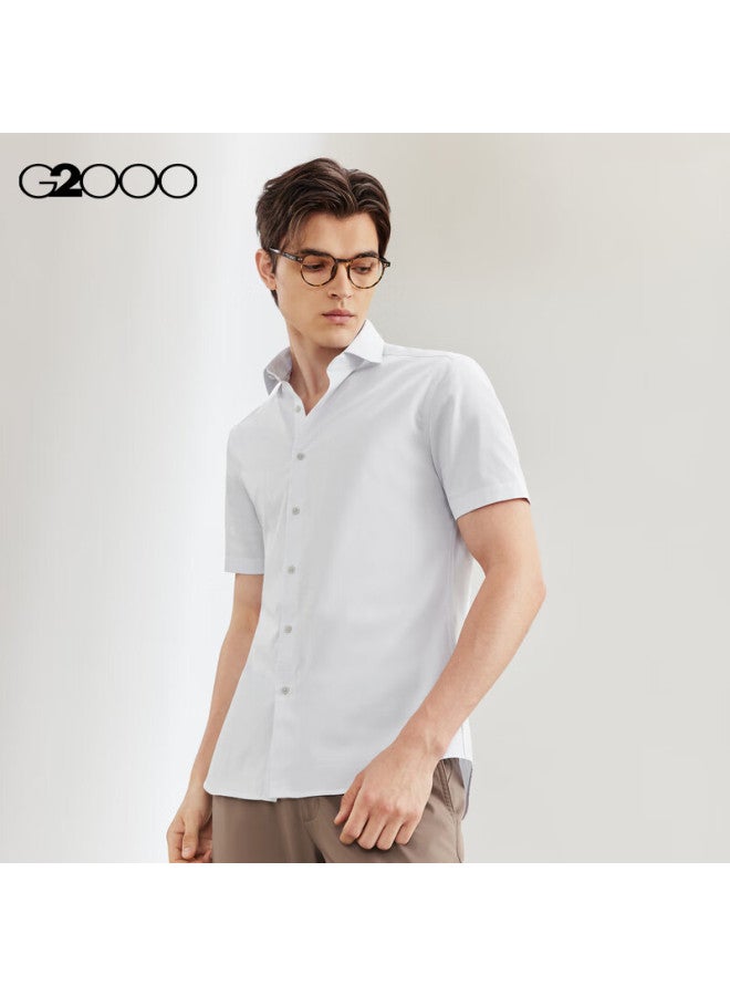 G2000 Mall Same Style Cotton Blend Bicolor Yarn Short Sleeve Shirt Grey Xl/09 - Image 3