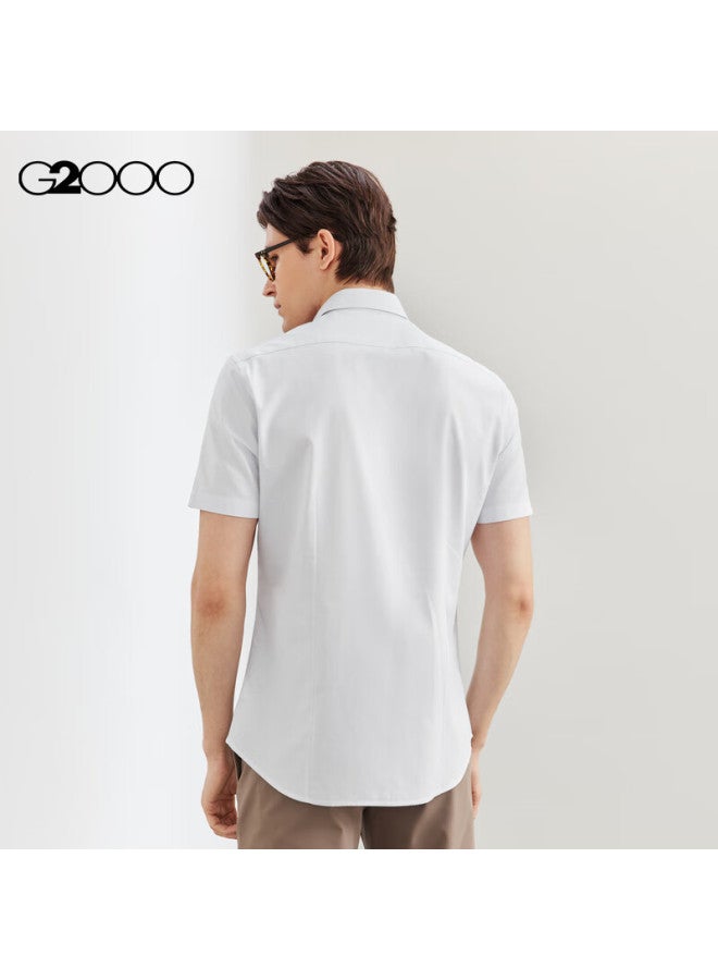 G2000 Mall Same Style Cotton Blend Bicolor Yarn Short Sleeve Shirt Grey Xl/09 - Image 1