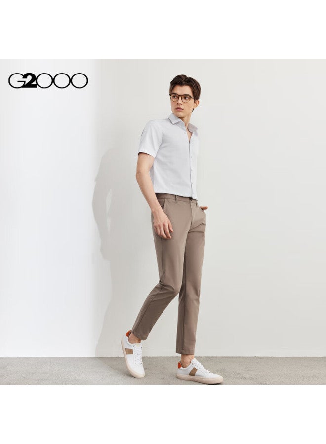 G2000 Mall Same Style Cotton Blend Bicolor Yarn Short Sleeve Shirt Grey Xl/09 - Image 4