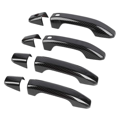 Linskip Exterior Door Handle Covers Compatible with 20212025 Chevry Suburban Tahoe 20212023 GMC Yukon 20192025 SilveradoSierra 1500 Exterior AccessoriesCarbon Fiber 2Door Smart Entry - Image 1