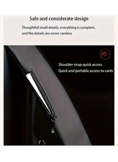 QSHOP Crossbody Backpack Anti-Theft Crossbody Chest Bag Casual Multi-Pocket Handbag Shoulder Bag with USB Charging Port and Password Lock Waterproof Travel Bag for Men Women  - Image 3