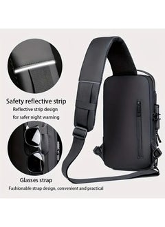 QSHOP Crossbody Backpack Anti-Theft Crossbody Chest Bag Casual Multi-Pocket Handbag Shoulder Bag with USB Charging Port and Password Lock Waterproof Travel Bag for Men Women  - Image 5
