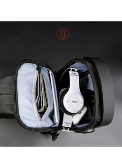 QSHOP Crossbody Backpack Anti-Theft Crossbody Chest Bag Casual Multi-Pocket Handbag Shoulder Bag with USB Charging Port and Password Lock Waterproof Travel Bag for Men Women  - Image 2