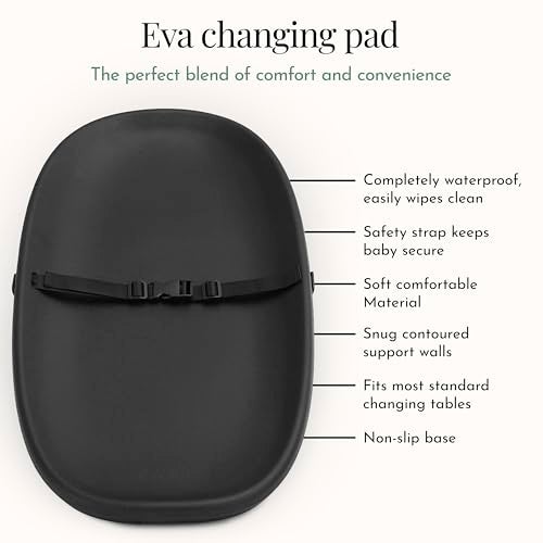 Evolur Eva Baby Changing Pad in Black, Soft, Lightweight and Portable Changing Pad, Fits All Changing Table, Waterproof Firm Padding - Image 5