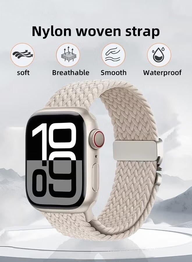 Nylon Woven Loop Band for Apple Watch 42/44/45/46/49mm, Sport Replacement Strap Wristband Compatible with Apple Watch Ultra 1/2 iWatch SE Series 10/9/8/7/6/5/4/3/2/1/SE - Image 1