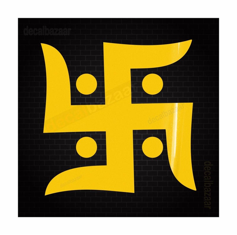 decalbazaar ملصق فني بسيط لاصق لامع 4 × 4 بوصة أصفر (عبوة 5 قطع) - عبوة كومبو - Image 4