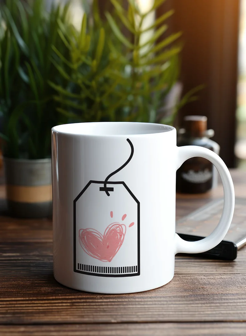 LOWHA 11 oz Ceramic Mug with Heart  Design