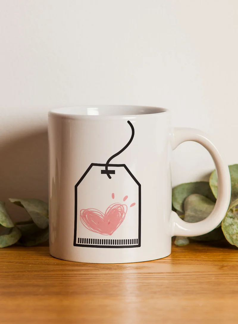 LOWHA 11 oz Ceramic Mug with Heart  Design