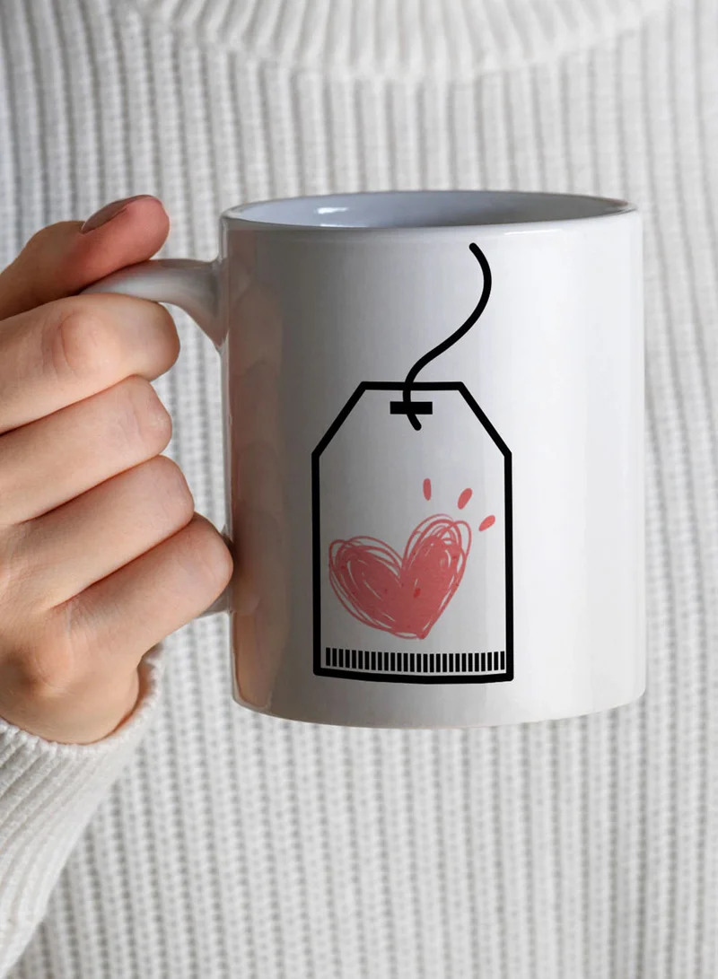 LOWHA 11 oz Ceramic Mug with Heart  Design
