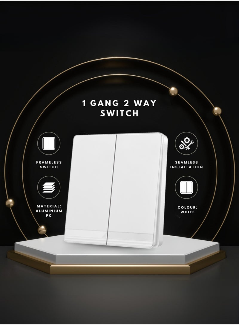 Vmax Premium 2 Gang 2 Way Wall Switch – Durable, Easy Installation, Sleek Design, High-Quality Electrical Control Switch for Home, Office & Commercial Use(WHITE, BLACK, CHAMPAGNE GOLD) - Image 2