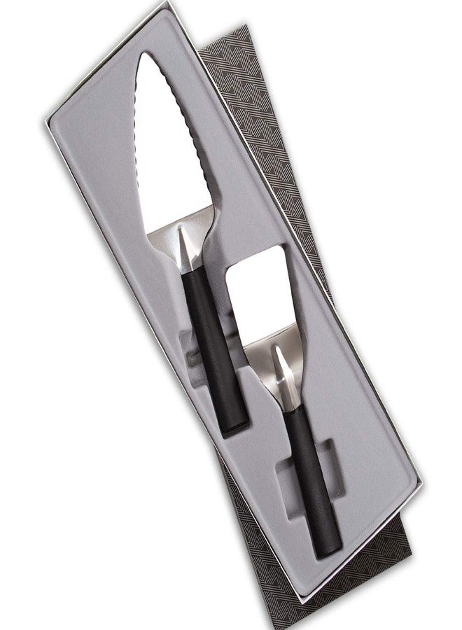 Rada Cutlery Serving Gift Set (G237), 2-Piece Serrated Pie Server and Mini Server Set, Black Handle - Image 1
