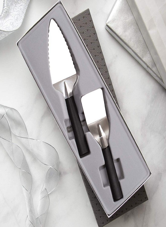Rada Cutlery Serving Gift Set (G237), 2-Piece Serrated Pie Server and Mini Server Set, Black Handle - Image 3