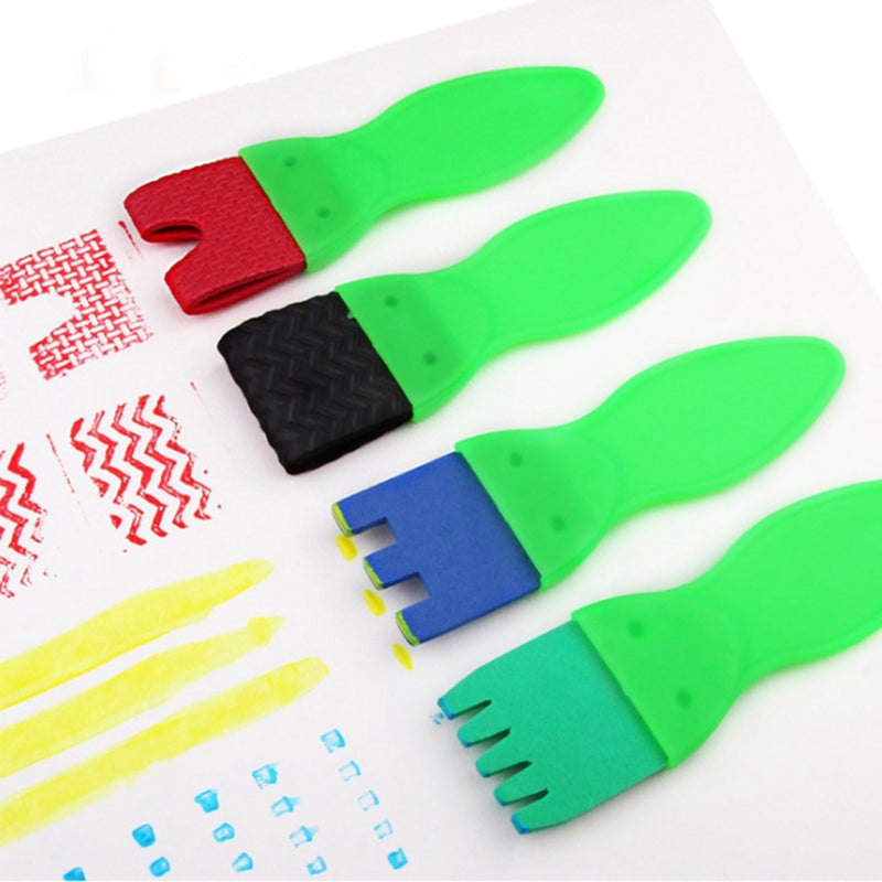Kids Early Learning Paint Brush Set 30 Pieces Sponge Foam Brushes For DIY Art - Image 3