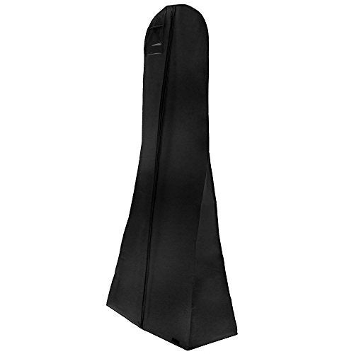 HANGERWORLD 72inch Breathable Wedding Gown Long Dress Hanging Garment Bag for Closet Storage (Black) - Image 2