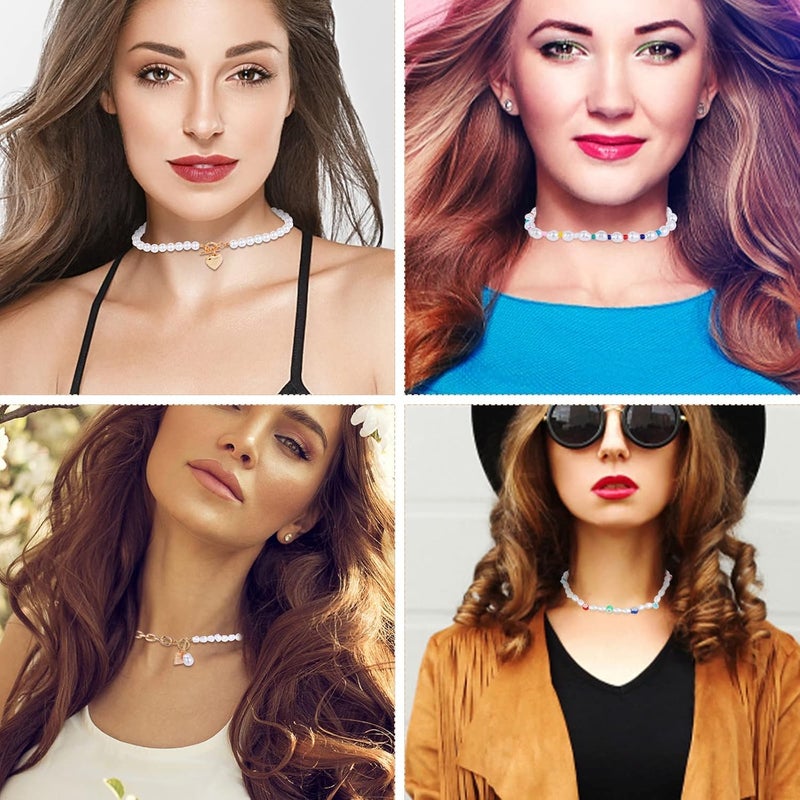 klarako 6 Pieces Seed Bead Choker Necklace Bohemian Surfer Boho Beads Choker Necklace Colorful for Women Girls Jewelry Gifts - Image 3