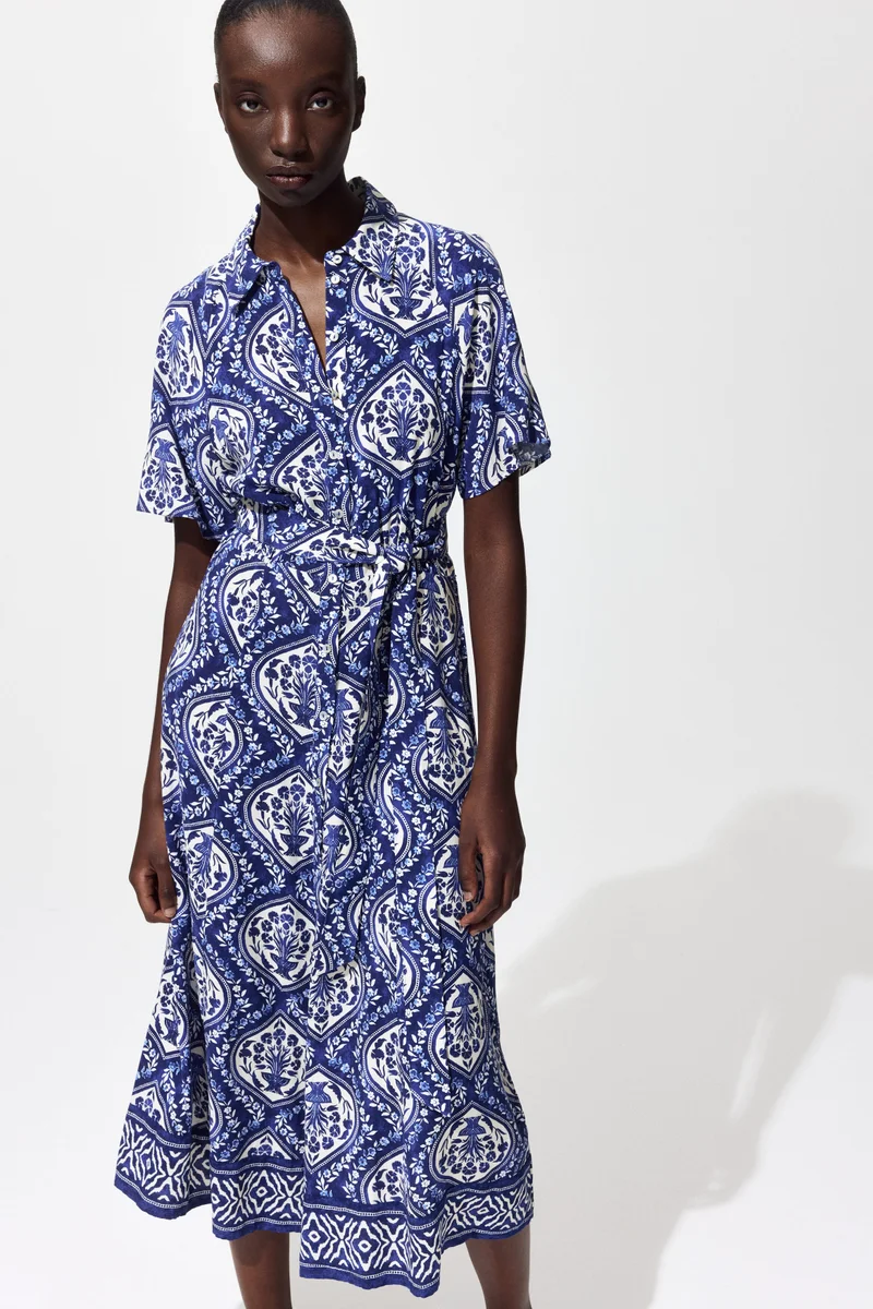 H&M  Tie-belt shirt dress for Women | Best Price UAE