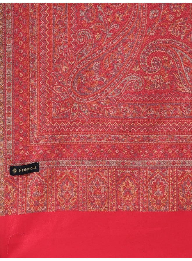 Pashmoda Women Aaraish Kashmiri Royal Paisley Design Jamawar Shawl (Size: 101 X 203 Cms) - Image 4