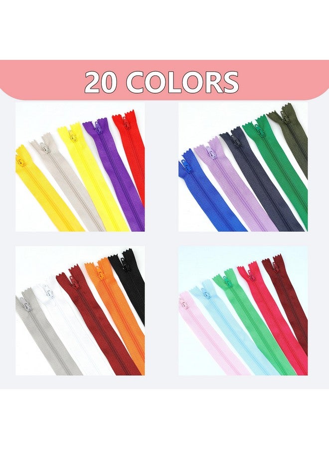 YAKA 60 Pack of 12 Inches Mix Nylon Coil Zippers Bulk - Supplies Zippers for Tailor Sewing Crafts (20 Color) - Image 3