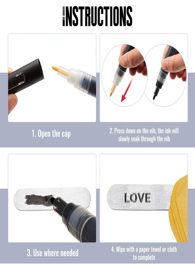 Marspark Enamel Markers for Stamping Black Metal Stamp Waterproof Jewelry Metal Stamping Tools Enamel Paint Marker for Engraving DIY Jewelry Acrylic Ink(10 Pieces) - Image 4