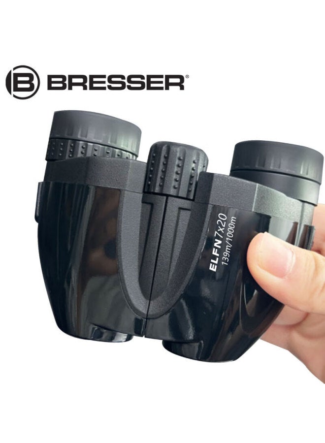 Bresser Germany Bresser Black Elf 7x20 Compact Portable Binoculars With Ultra-wide Field Of View For Concerts And Theater