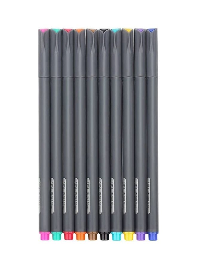 10-Piece Fine Line Drawing Colour Pen Set Multicolour - Image 1
