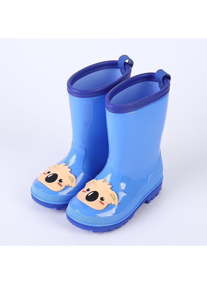 Generic Childrens rain boots cartoon boys and girls Baby students rubber shoes rain boots cartoon childrens water shoes a generation of hair Blue Koala Bear 