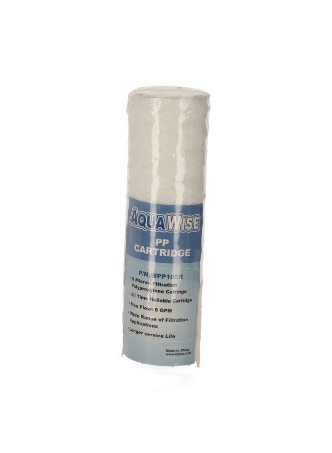 Aqua Wise 1st Stage 5 Micron Filtration Polypropylene Water Filter Cartridge White 25 x 6 x 6 cm 000169