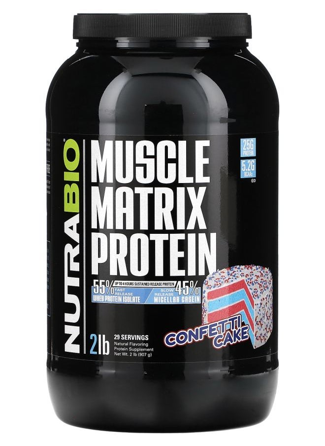 NutraBio Muscle Matrix Protein Confetti Cake 2 lb (907 g) 