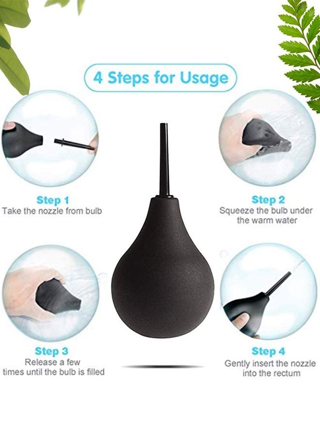 Generic 224ml Black Enema Bulb Kit Clean Douche Cleaner for Men Women with Hose and 4 Replaceable Nozzle - Image 4