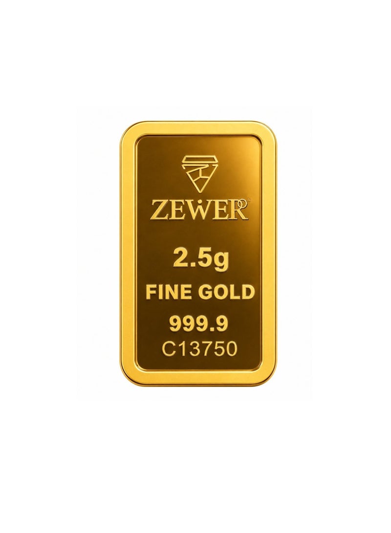 Zewer 2.5g 999.9 Purity Flower Gold Bar - Image 4