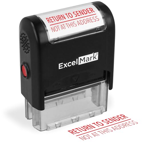 ExcelMark Self-Inking Rubber Stamp - Return to Sender Not at This Address - Red Ink (Large) - Image 1