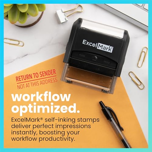 ExcelMark Self-Inking Rubber Stamp - Return to Sender Not at This Address - Red Ink (Large) - Image 3