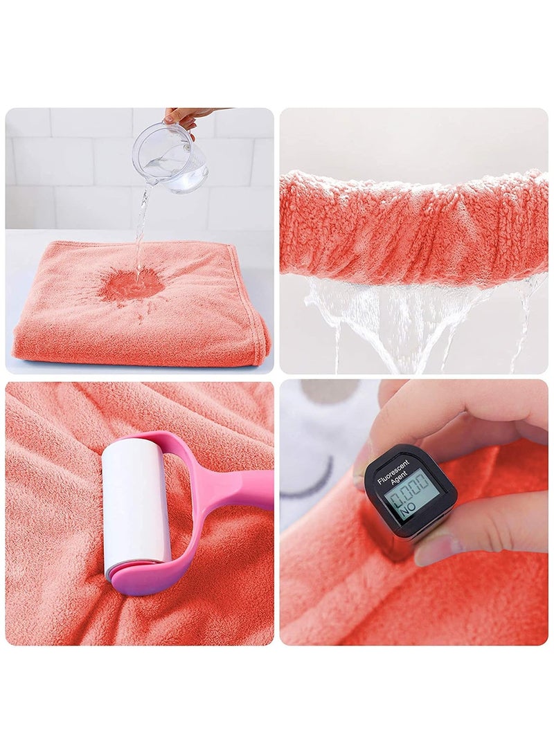 NNEWVANTE منشفة استحمام للأطفال بغطاء رأس - منشفة فائقة النعومة وامتصاص عالي - رداء استحمام بطانية للأطفال - هدايا استحمام للأولاد والبنات - حجم كبير 28" x 55" (وردي) - Image 4