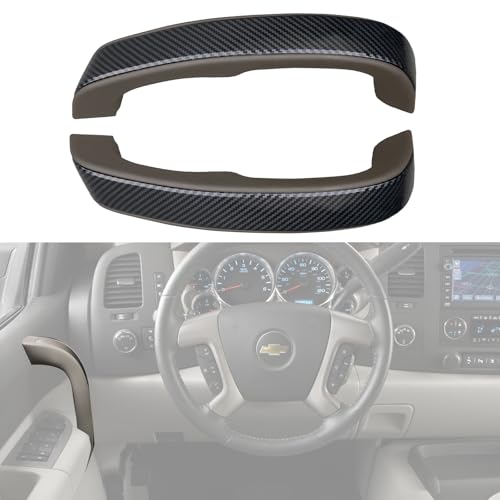 omoZone Pair Interior Door Pull Handle Armrest Inside Grab Handle Front Left&Right Side Cashmere Carbon Fiber Compatible with 2010-2014 Chevrolet Chevy Silverado GMC Sierra Replaces 22842356 22842357 - Image 4