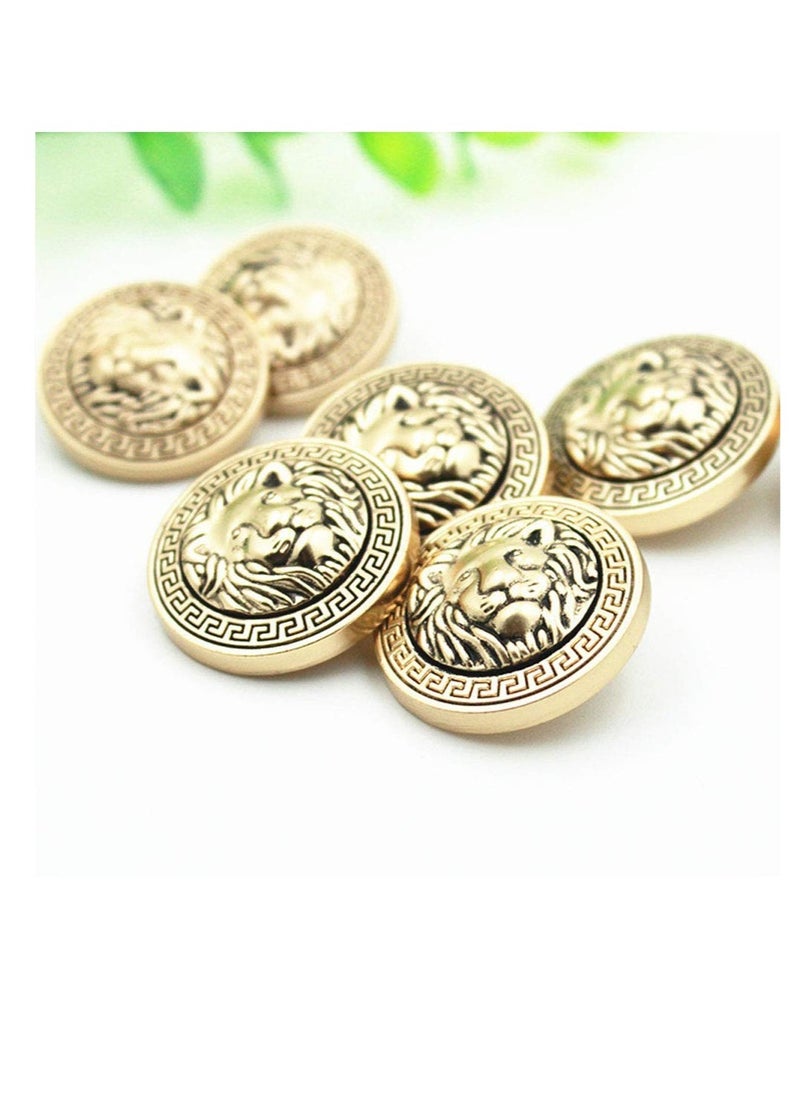Generic - Gold Lion Head Blazer Button Set, 30pcs Metal Sewing Buttons for DIY Suit/Shirt, Embossed Design, Uniform Accessories (18mm) - Image 1