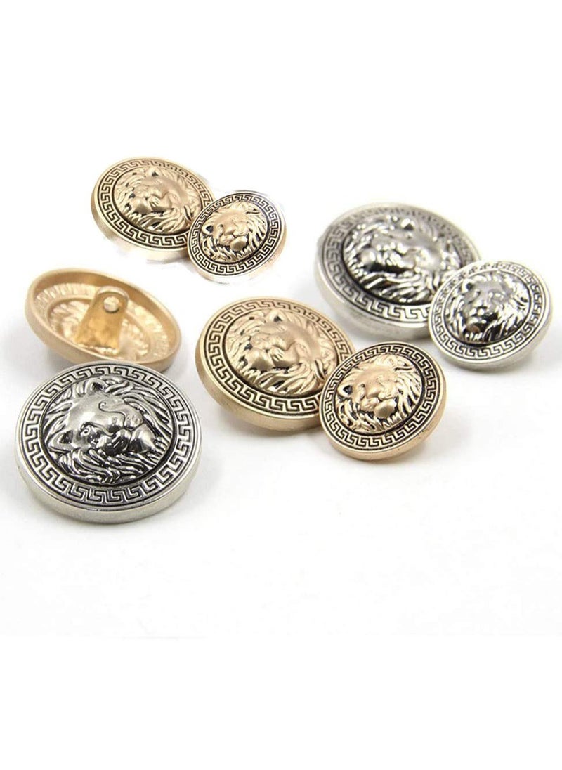 Generic - Gold Lion Head Blazer Button Set, 30pcs Metal Sewing Buttons for DIY Suit/Shirt, Embossed Design, Uniform Accessories (18mm) - Image 1