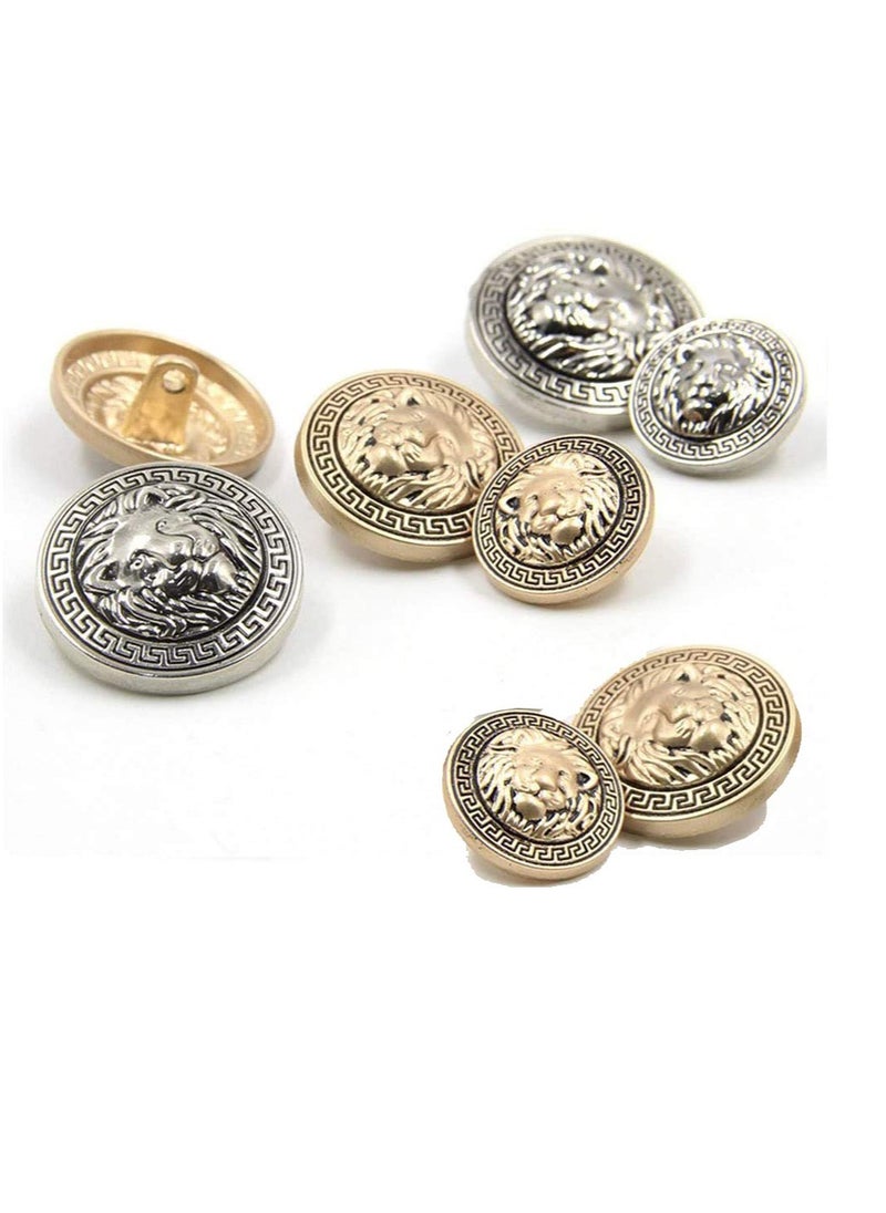Generic - Gold Lion Head Blazer Button Set, 30pcs Metal Sewing Buttons for DIY Suit/Shirt, Embossed Design, Uniform Accessories (18mm) - Image 1