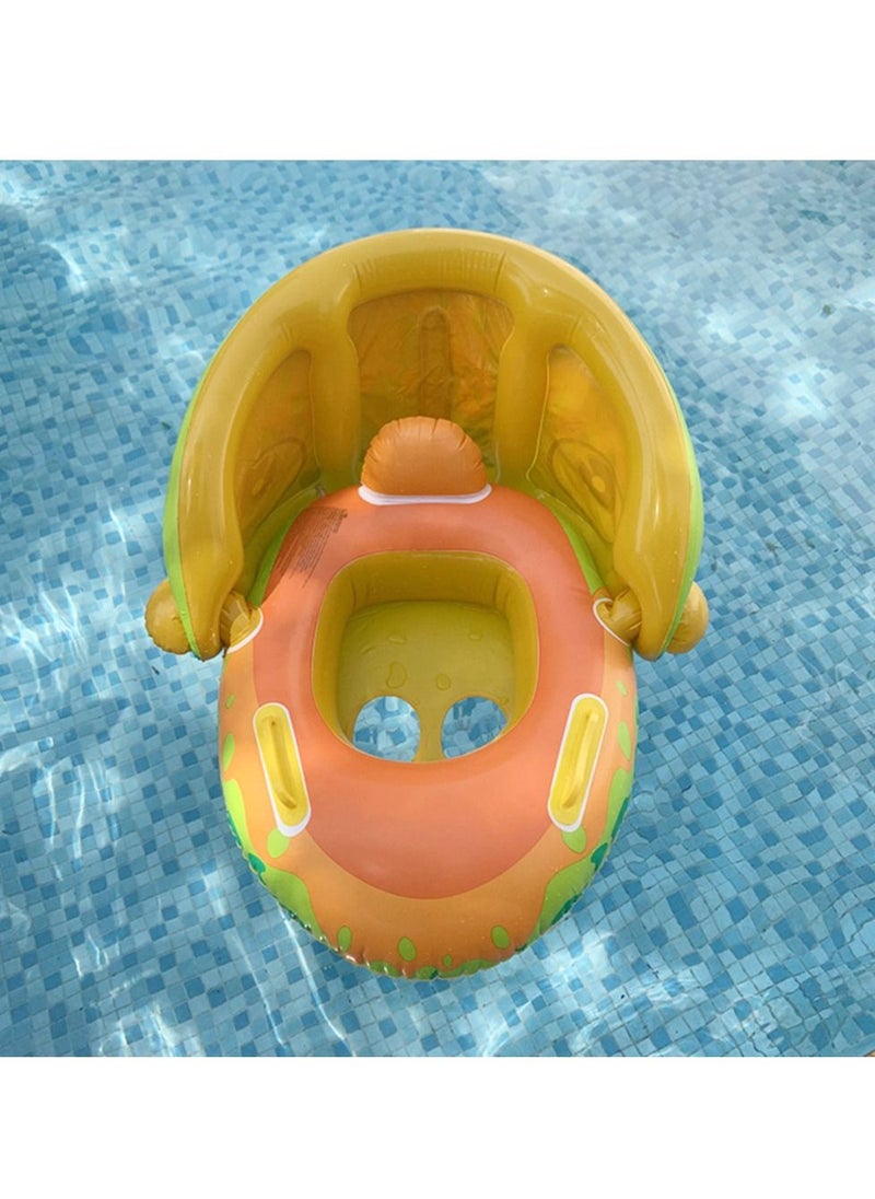 YelaJoy - Baby Float Circle Swimming Inflatable Infant Floating Dinosaur Pool Floats With Sunshade - Image 1