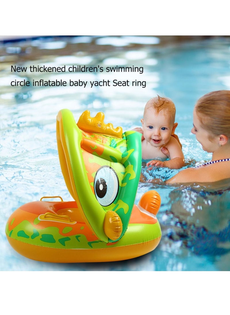 YelaJoy - Baby Float Circle Swimming Inflatable Infant Floating Dinosaur Pool Floats With Sunshade - Image 1